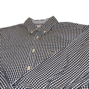 Lacoste Mens Large Navy and White Gingham Shirt